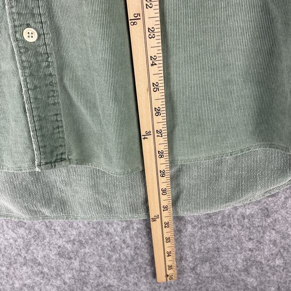 VTG J Crew Oarsman Corduroy Shirt Mens XL Green Hong Kong Distressed Destroyed - Picture 3 of 16